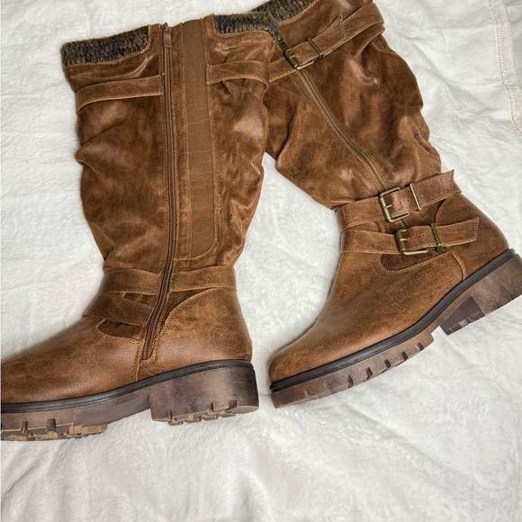 Torrid Brown Buckle Sweater Knee Boot (WW) - Picture 6 of 9